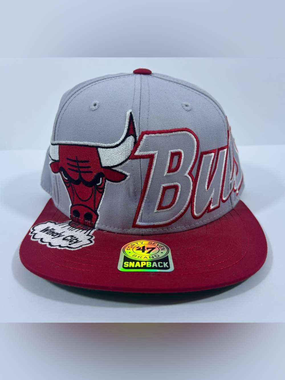 Chicago Bulls Hardwood Classics ’47 Brand Snapback Hat Gray Red NBA One Size
